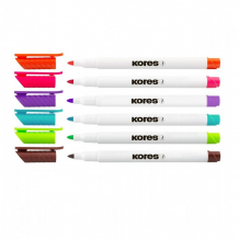 Купить kores набор маркеров для белых досок толщина линии 2 мм 6 цветов 1336222