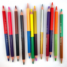 Купить kores карандаши цветные duo jumbo трехгранные с точилкой 24 цвета 1334937