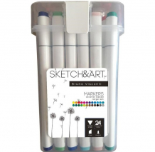 Купить sketch&art набор маркеров двухсторонних средний 24 цвета 1366363