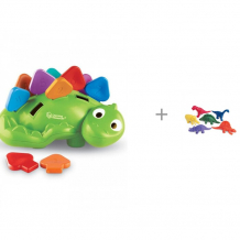 Купить развивающая игрушка learning resources стегозаврик и игровой набор динозавры (36 элементов) 