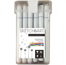 Купить sketch&art набор маркеров двухсторонних большой 36 цветов 1366364