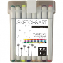 Купить sketch&art набор маркеров двухсторонних макси 48 цветов 1366365