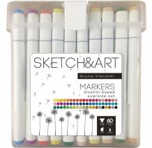 Купить sketch&art набор маркеров двухсторонних мега 60 цветов 1366366