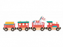 Купить деревянная игрушка janod поезд на магнитах с фигурками цирк j08588