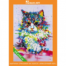 Купить maxi art картина стразами на холсте красочный кот 24х34см ma-kn0262-5