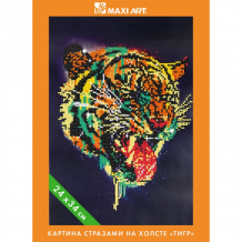 Купить maxi art картина стразами на холсте тигр 24х34см ma-kn0262-7