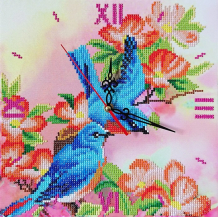 Купить color kit алмазная мозаика часы райские птички 30х30 см 7303014