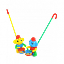 Купить каталка-игрушка игротрейд на палочке слоник с барабаном zy732701