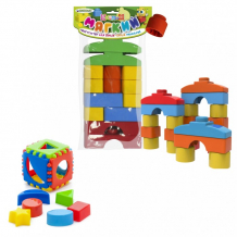 Купить развивающая игрушка тебе-игрушка набор игрушка кубик логический малый + мягкий конструктор для малышей кноп 40-0011+11125