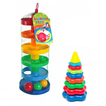 Купить развивающая игрушка тебе-игрушка набор игра зайкина горка № 1 + пирамида детская большая 15001+40-0045