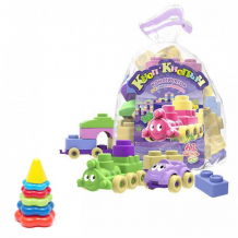 Купить развивающая игрушка тебе-игрушка набор пирамида детская малая + конструктор кноп-кнопыч пастель (61 деталей) 40-0046+11114