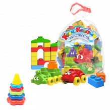 Купить развивающая игрушка тебе-игрушка набор пирамида детская малая + конструктор кноп-кнопыч (114 деталей) 40-0046+11113