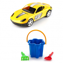 Купить тебе-игрушка набор летний детский автомобиль молния + песочный набор цветок 40-0014+40-0078 40-0014+40-0078