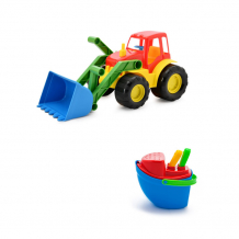 Купить тебе-игрушка набор летний трактор с ковшом active + песочный набор пароходик 15-5224-20+40-0040