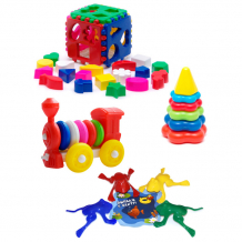 Купить развивающая игрушка тебе-игрушка набор кубик логический большой + пирамида детская малая + конструктор 40-0010+40-0046+к-004