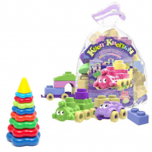 Купить развивающая игрушка тебе-игрушка набор пирамида детская большая + конструктор кноп-кнопыч (61 деталей) 40-0045+11114