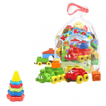 Купить развивающая игрушка тебе-игрушка набор пирамида детская малая + конструктор кноп-кнопыч (46 деталей) 40-0046+11111