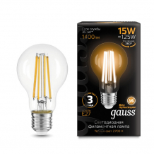 Купить светильник gauss лампа filament led е27 а60 15w 1400lm 2700к 102902115