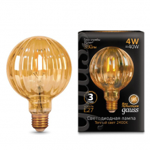 Купить светильник gauss лампа filament led baloon golden е27 g100 4w 380lm 2400к 147802004