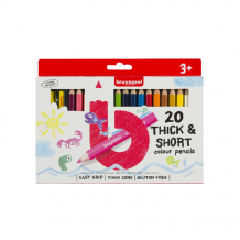 Купить bruynzeel набор утолщенных цветных карандашей kids 20 цветов + точилка в картонной упаковке 60112020