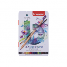 Купить bruynzeel набор акварельных карандашей expression aquarel 12 цветов + кисть в коробе-пенале 60313012