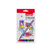 Купить bruynzeel набор капиллярных ручек teen (линер 0.4 мм) 12 цветов в картонной упаковке 60241112