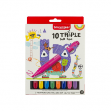 Купить фломастеры bruynzeel набор трехгранных фломастеров kids 10 цветов в картонной упаковке 60123010