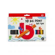 Купить фломастеры bruynzeel набор утолщенных фломастеров kids big point 10 цветов в картонной упаковке 60122010