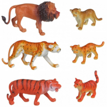 Купить bondibon набор животных ребятам о зверятах дикие животные с детёнышами 6 шт. 2 вида вв1605