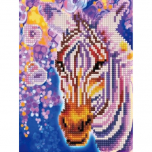 Купить itshobby алмазная мозаика круглыми стразами радужная зебра ex015