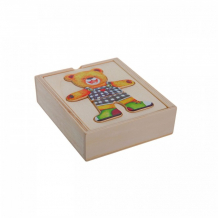 Купить деревянная игрушка bondibon игровой набор рамка-вкладыш одень мишку вв1104
