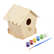 Купить blumenhaus скворечник домик для птиц сборный с красками и кисточкой 65702