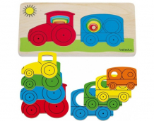 Купить деревянная игрушка beleduc развивающий пазл трактор 10144