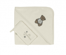 Купить kidboo комплект полотенце-уголок + варежка little bear 