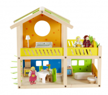 Купить деревянная игрушка hape кукольный домик с мебелью и фигурками е3402 е3402
