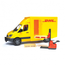 Купить bruder фургон dhl с погрузчиком mercedes-benz sprinter 02-534