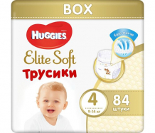 Купить huggies подгузники-трусики elite soft 4 (9-14 кг) 84 шт. 9402735