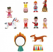 Купить деревянная игрушка janod набор фигурок маленькие истории цирк j08511