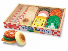 Купить деревянная игрушка melissa & doug готовь и играй делаем сэндвич 513m