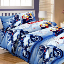 Купить постельное белье letto 1.5-спальное мотокросс (3 предмета) motocross50