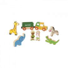 Купить деревянная игрушка janod набор фигурок маленькие истории сафари j08518
