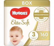 Купить huggies подгузники elite soft 3 (5-9 кг) 160 шт. 9400715