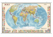 Купить ди эм би политическая карта мира с флагами 1:30 ламинация на рейках пластиковый тубус 122х79 осн1234481