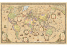 Купить ди эм би политическая карта мира 1:25 стиль ретро ламинированная картонный тубус 122х79 см осн1224130