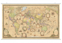 Купить ди эм би политическая карта мира 1:25 ретро ламинация на рейках картонный тубус 122х79 см осн1224131