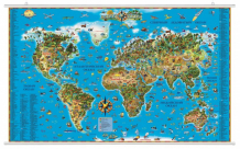 Купить ди эм би карта мира для детей ламинированная на рейках в картонном тубусе 116х79 см осн1224116
