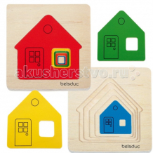 Купить деревянная игрушка beleduc развивающий пазл домики 10141 10141