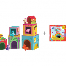 Купить развивающая игрушка djeco пазл-кубики ферма и книга clever детский сад на ковре я учу цвета сам 