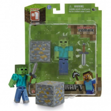 Купить minecraft фигурка зомби с аксессуарами 8 см tm16509