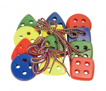 Купить деревянная игрушка rntoys набор цветных геометрических пуговиц 12 шт. д-651